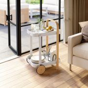 UMBRA  BELLWOOD BAR/SERVING CART WHT/NAT