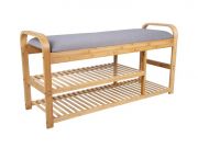 Leitmotiv Bench Arch Double Shelf bamboo Light wood