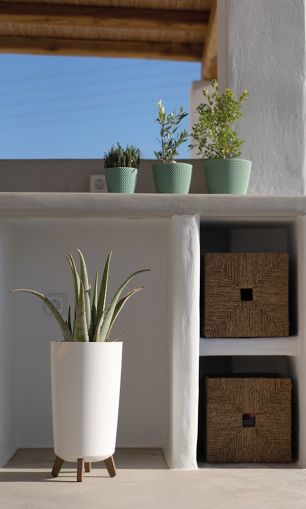 Flower pot Gracia Tubus Slim Eco, white