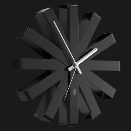 UMBRA RIBBON Clock Steel Black