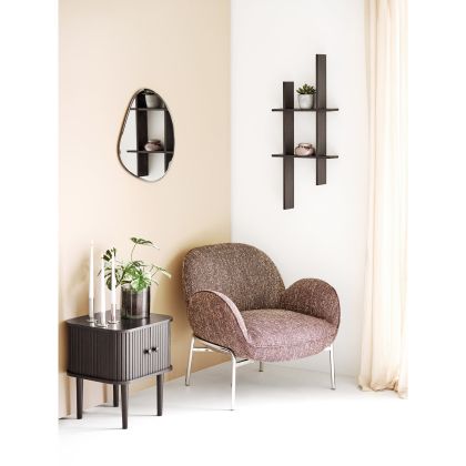 House Nordic Mostar Wall shelf, pine, black,  86x10x38 cm