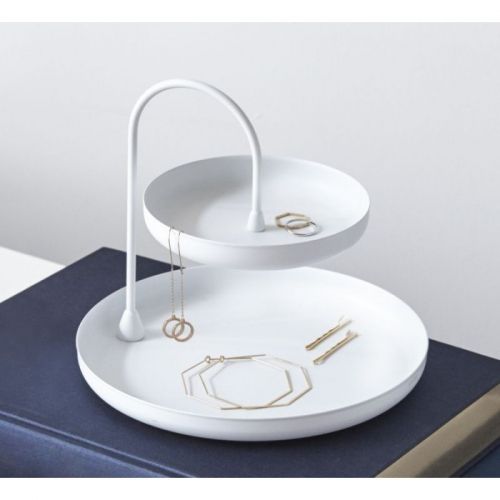 UMBRA POISE TWO TIERED TRAY WHITE