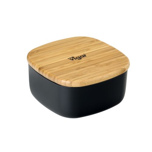 Кутия за храна квадратна VIGAR TAULA BAMBOO, черен
