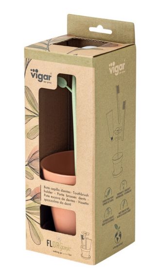 VIGAR FLORGANIC Стойка за четки за зъби, тициан