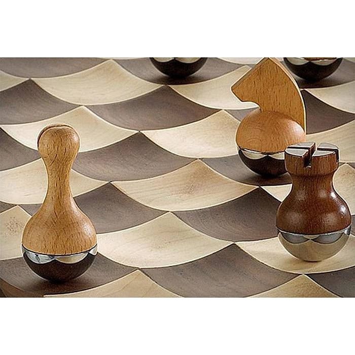 Umbra Wobble Chess Set Walnut