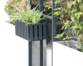 Balkony plant box BOARDEE FENCYCASE W, stone gray