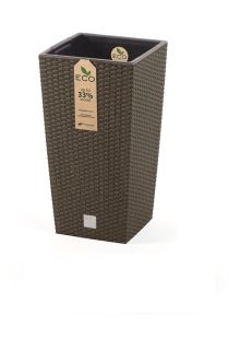 RATO ECO WOOD Висока кашпа със саксия, 45см, кафе