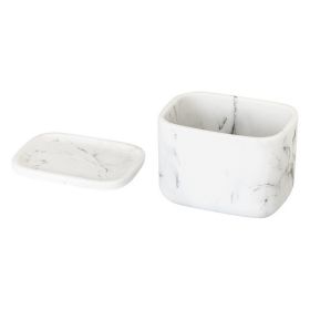 BOX ZENSE WHITE MARBLE RECTANGULAR BATHROOM CONTAINER