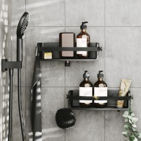 UMBRA FLEX ADHESIVE Рафт за баня със залепващи ленти, черен