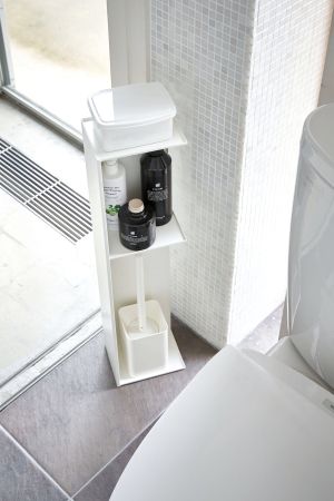 YAMAZAKI Tower Slim Toilet Organizer WH