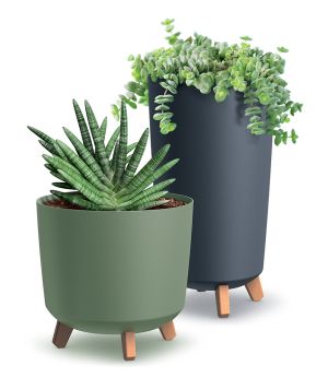 Flower pot Gracia Tubus Slim Eco, earth green