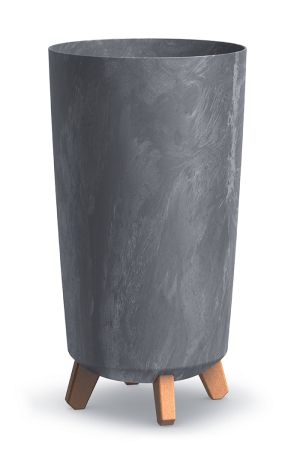 GRACIA TUBUS SLIM ECO Висока кашпа, тънка 44.5см, бетон ефект, маренго