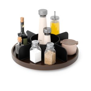 UMBRA BELLWOOD LAZY SUSAN DIVIDED  BLK/WAL