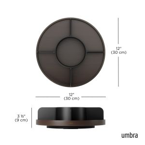 UMBRA BELLWOOD LAZY SUSAN DIVIDED  BLK/WAL