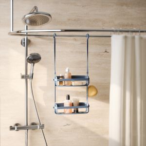 UMBRA FLEX SHOWER CADDY SLT/BLUE