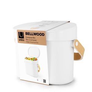 Кош за органични отпадъци и компост UMBRA BELLWOOD, бял