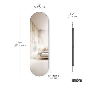 Овално огледало UMBRA HUBBA 45x157см., титан