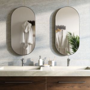 Овално огледало UMBRA HUBBA 45x91см., титан
