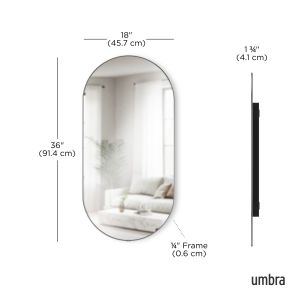 Овално огледало UMBRA HUBBA 45x91см., титан