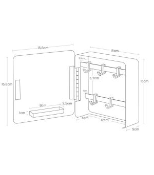 YAMAZAKI Tower Square Magnetic Key Cabinet WH