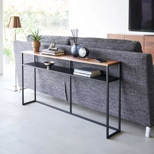 YAMAZAKI Tower Конзолна масичка с рафт, черен