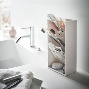 YAMAZAKI Tower Органайзер за грим и козметика, бял