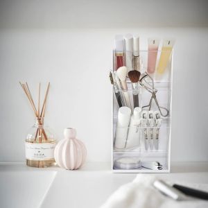 YAMAZAKI Tower Slanted Make-Up Storage Case WH