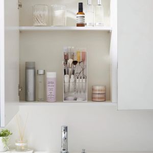 YAMAZAKI Tower Slanted Make-Up Storage Case WH