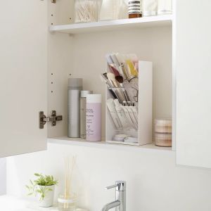 YAMAZAKI Tower Slanted Make-Up Storage Case WH