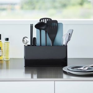 YAMAZAKI Tower Kitchen Tool & Cutting Board Holder BK