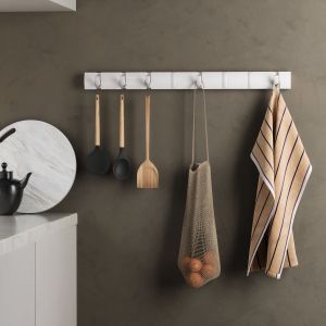 Стенна закачалка UMBRA Flip 8, бял / бял