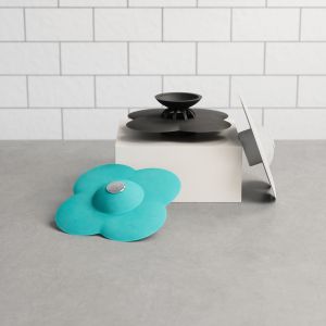 Комбиниран  уловител за коса и тапа и за вана и душ UMBRA BLOOM, черен