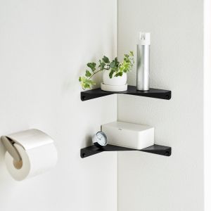 YAMAZAKI Tower Wall Mounted Corner Shelf BK