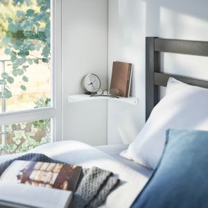 YAMAZAKI Tower Wall Mounted Corner Shelf WH