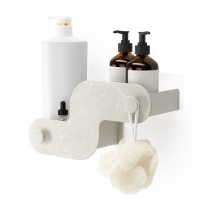 Етажерки за за баня с лепилни ленти UMBRA NAMI, сет 2 бр., пясъчен