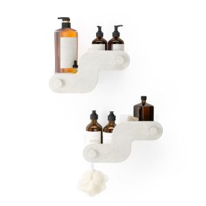 Етажерки за за баня с лепилни ленти UMBRA NAMI, сет 2 бр., пясъчен