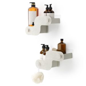 Етажерки за за баня с лепилни ленти UMBRA NAMI, сет 2 бр., пясъчен