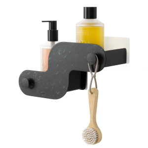 Етажерки за за баня с лепилни ленти UMBRA NAMI, сет 2 бр.,черен