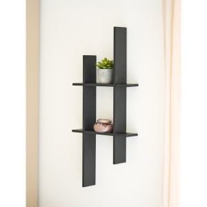 House Nordic Mostar Wall shelf, pine, black,  86x10x38 cm
