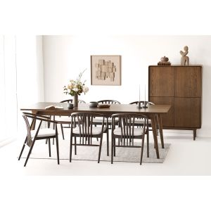 House Nordic Darwin Dining table, oak veneer, brown, incl. two extension plates 100x240-290-340x75 cm 