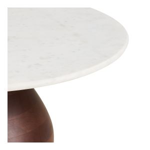 House Nordic Heide Coffee table, mango wood/marble, dark brown/white ø70x35 cm