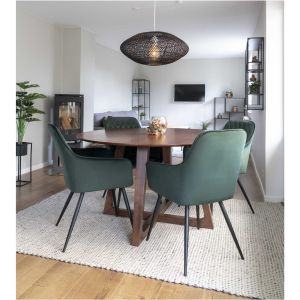 House Nordic Dining table, walnut veneer Ø137x76 cm