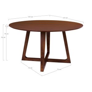 House Nordic Dining table, walnut veneer Ø137x76 cm