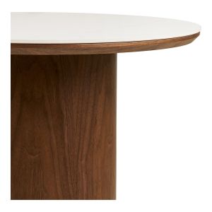 House Nordic Coffee table, ceramic table top/walnut veneer, white/dark brown ø60x42 cm