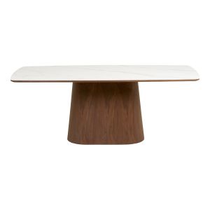 Трапезна маса Noli с керамичен плот, 200см, орех/бял