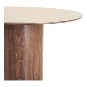 House Nordic Delphi Dining table, ceramic table top, travertine/dark brown ø120x76 cm