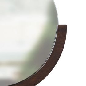 UMBRA MIRA Стенно огледало с дървена рамка 56см, орех