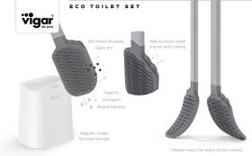 VIGAR ESSENTIAL Еко четка за тоалетна / монтаж на стена 3М, бял