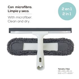 VIGAR MICROFIBRE Универсален уред за почистване на стъкла с адаптер, сив