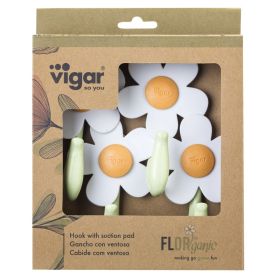 VIGAR FLORGANIC Комплект от 4 закачалки с вакуум, бял